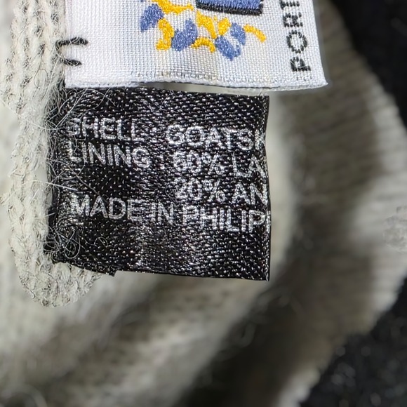 NWT‎ Portolano Goatskin Leather & Lambs Wool Gloves Womens Black Large Lined - Picture 6 of 10